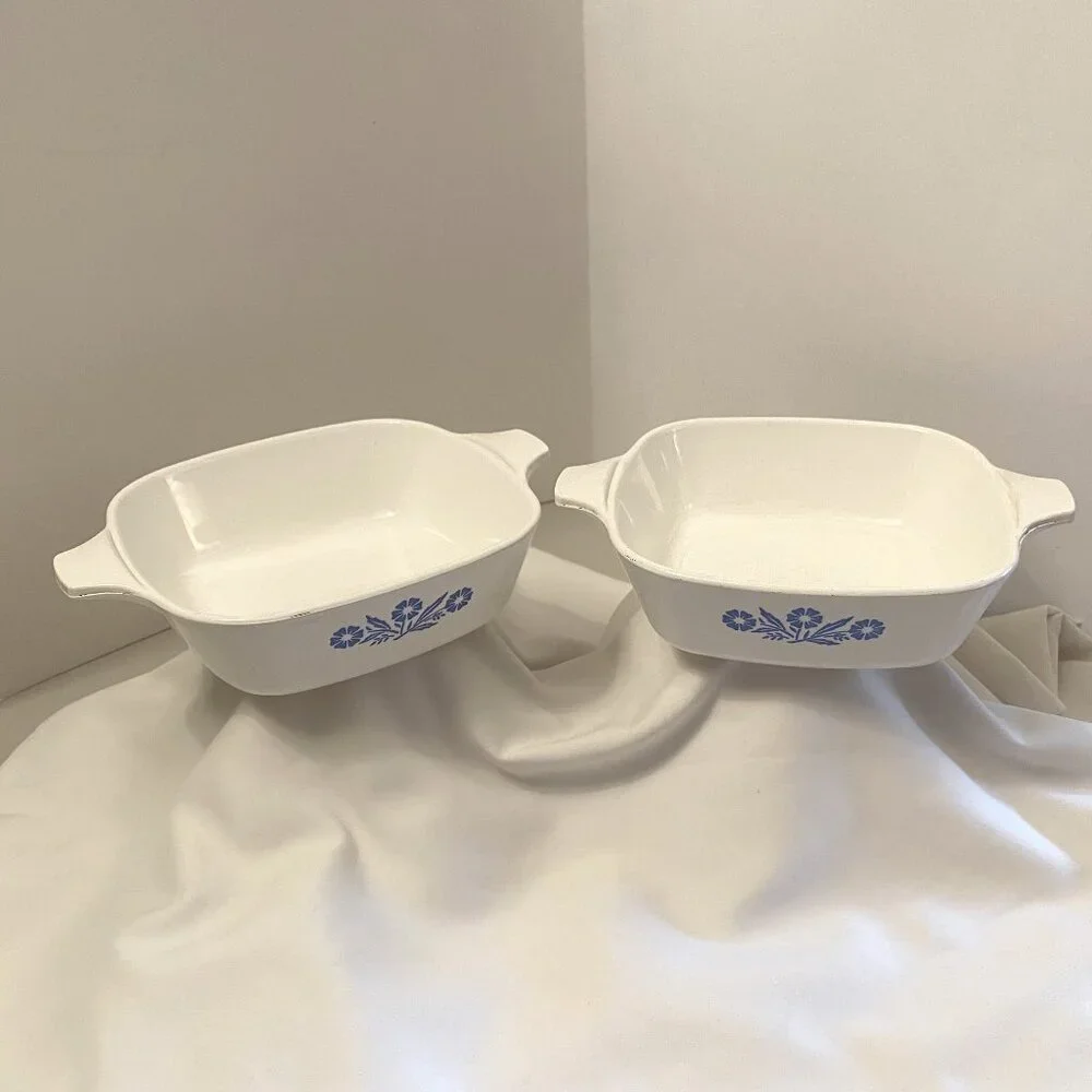 Vintage CorningWare Set of 2 Petite Pans P-41 Blue Cornflower